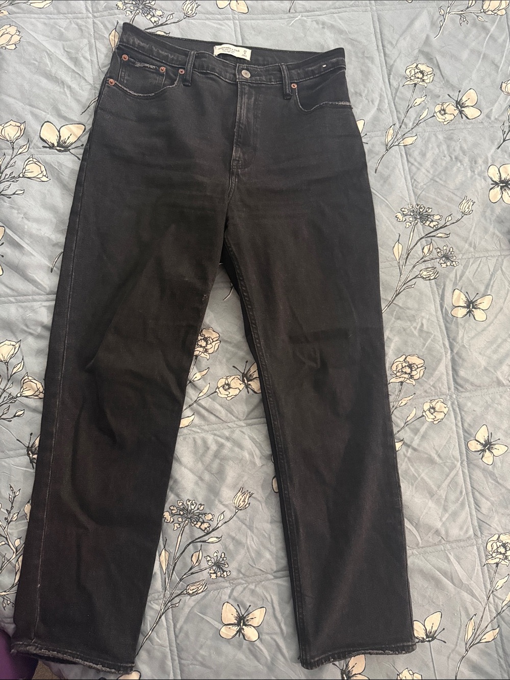 Abercrombie & Fitch Black Straight-Leg Jeans